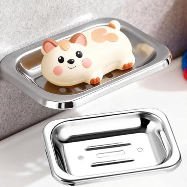 Imagem de 1 pç saboneteira de alumínio espacial com parafusos para montagem na parede sabão esponja oco drenagem rack de armazenamento casa de banho acessórios