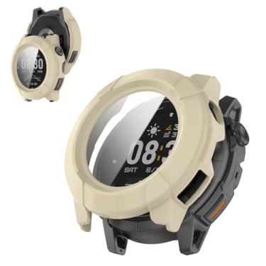 Imagem de Capa para COROS Nomad Watch, película de vidro temperado KONXISA 9H, capa rígida de policarbonato, leve, antiarranhões e anti-queda para proteção e flim integrada, branca