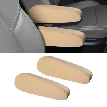 Imagem de Lyxheth 2 peças de capas de apoio de braço do assento dianteiro do carro, protetor de descanso de braço, tampa de apoio de braço de substituição direta do console central, acessórios de carro
