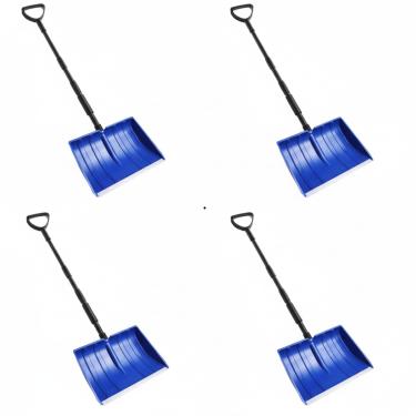 Imagem de Lasnten 4 Pás de neve para entrada de garagem, pá de neve portátil de 122 cm de comprimento, grande capacidade, com alça de aderência, metal resistente, ferramentas de emergência de inverno para carro