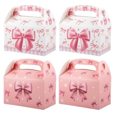 Imagem de Sumalon 30 caixas de lembrancinhas de festa com alças, caixas de doces dobráveis de papel de 15 cm, caixas de presente para aniversário, chá de bebê, casamento, decorações de artigos de festa infantil