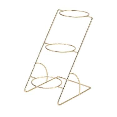 Imagem de Ioensy Suporte para temperos de buffet, suporte profissional estável, prático de metal, organizador de temperos para de buffet de cozinha, Ouro de 3 Camadas