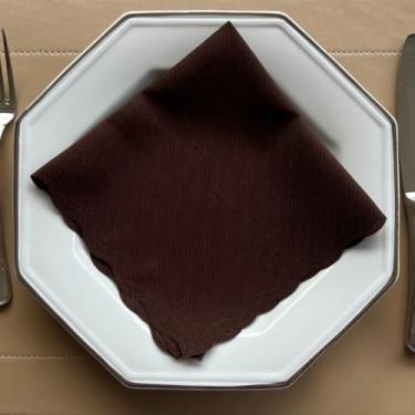 Imagem de Guardanapo de Tecido Oxford Kit 100 Acabamento a Laser 33 x 33 CM Mesa Posta (Chocolate)