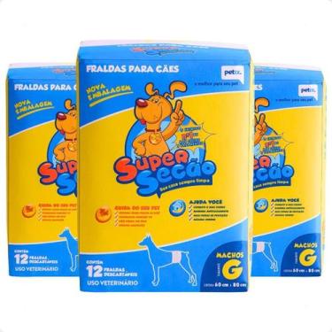 Imagem de Combo 3 Fralda Supersecao Macho - G - Petix