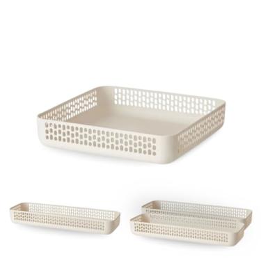 Imagem de Kit Organizadores de Plástico 2 Peças | Organizador Multiuso Grande e Pequeno | Resistentes | Ideais para Casa, Escritório e Cozinha | Organizador Prático | KIT1-1Grande + 1 Pequeno | Marca Midas®