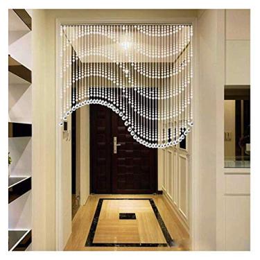 Imagem de ZJYWMM Cortina com contas de cristal transparentes cortinas de corda de porta restaurante sala de estar porta passagem divisor de sala, personalização de tamanho (cor: A 30 partes, tamanho: 90 x 90 cm