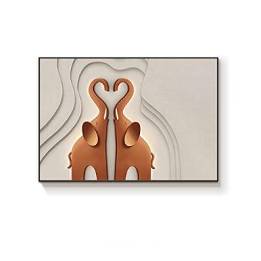 Imagem de Caixa de medidor elétrico ultrafino elefante versão vertical caixa de distribuição abstrata sem perfuração bloqueio luz restaurante pintura suspensa (b 60 * 40 cm)