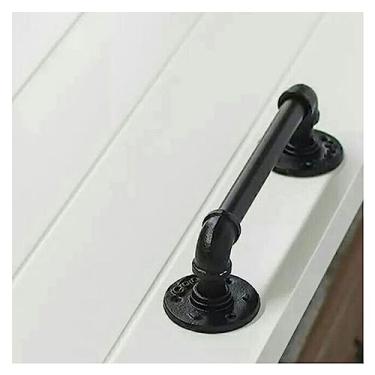 Imagem de Escadas de corrimão para ambientes internos e externos - corrimãos de escada para idosos deficientes crianças com deficiência metal preto ferro forjado externo suporte de parede externo (tamanho: 5,8