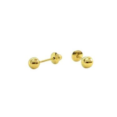 Imagem de Brinco Bola 2,5Mm Em Ouro 18K Tarraxa Baby - Jhulias Joias E Semi Joia