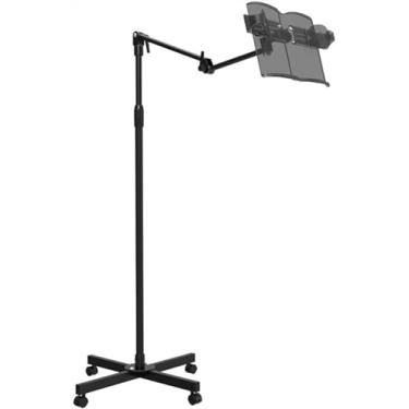 Imagem de Prateleira de leitura no chão para leitura, altura ajustável dobrável, leitura mãos-livres para cama, suporte de livro de receitas de metal, levantamento telescópico