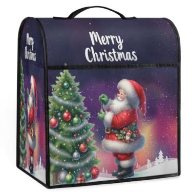 Imagem de Árvore de Natal Papai Noel Kitchen Aid Mixers Cover for Stand Mixer 6-8 Quarts Kitchen Aid Dust Storage Protective Covers Appliance Covers for Mixer Machine Home Festival Decor