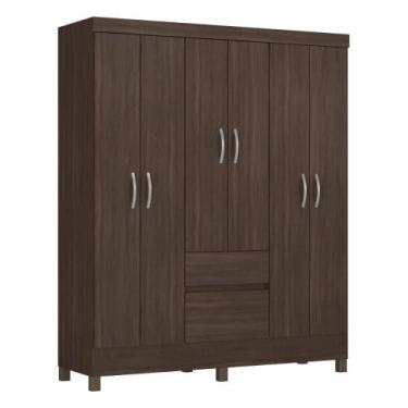 Imagem de Guarda Roupa Flash II Casal Quarto com 6 Portas e 2 Gavetas - Demóbile