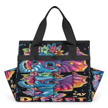 Imagem de Sacola de jardinagem de elefante fofo autismo com alça e 10 bolsos espaçosos, organizador de transporte, caixa de ferramentas de armazenamento resistente ao desgaste e reutilizável para jardim ao ar