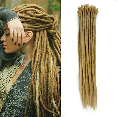 Imagem de Dsoar Dreadlocks Extensões de Cabelo 20" Trança de Crochê Cabelo Sintético Dreads Reggae Locs Peruca de Estilo Hip-Hop Hippie Tranças de Crochê, 30 Fios/Pacote