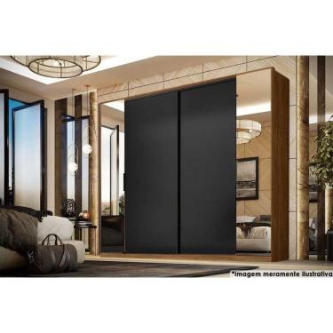 Imagem de Guarda Roupa 4 Portas (2 De Correr E 2 De Giro C/ Espelho) E 4 Gavetas Laredo Flex Nogueira/nogueira Ou Preto - Demóbile