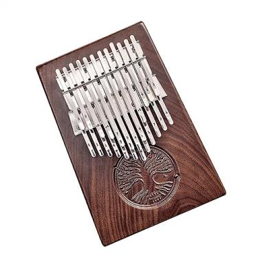 Imagem de Piano de polegar Kalimba profissional todo em madeira maciça preto nogueira dedo piano instrumento para iniciantes (cor: 24 teclas B)