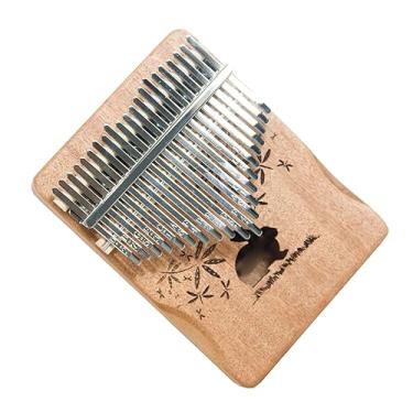 Imagem de Piano de polegar portátil 21 tons madeira mogno kalimba dedo piano instrumento musical (cor: 05)