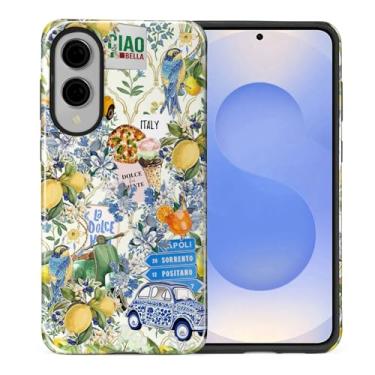 Imagem de DAIZAG Capa para Samsung Galaxy S25 Edge, linda capa de telefone para meninas e mulheres, capa protetora à prova de choque resistente a arranhões - colagem de pássaros lavanda limão italiano