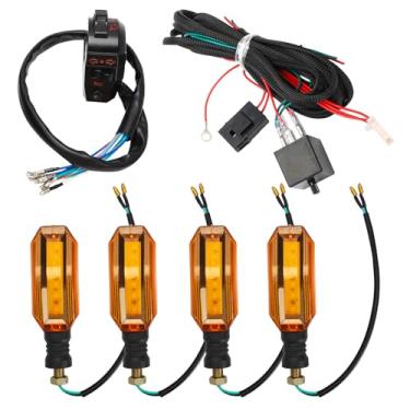 Imagem de Alpha Rider Luz de seta de motocicleta LED com kit de chicote de fiação de tear de fiação kit de chicote de fiação relé interruptor universal kit de flash de buzina de luz de seta