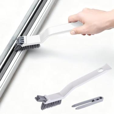 Imagem de Escova de limpeza multiuso com cerdas de alta densidade – alça ergonômica para limpeza de banheiro, azulejos e fendas