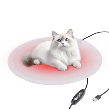Imagem de Almofada de aquecimento externo para gatos – Aquecedor elétrico dobrável ajustável de 3 níveis | Almofada de aquecimento de animais, para gatos, cães, filhotes, coelhinhos, casa, fora de inverno