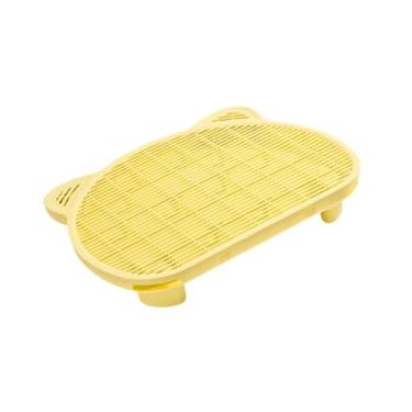 Imagem de Generic Tapete para areia de gato, camada dupla, lavável, reutilizável, degraus elevados, rampa para areia de gato pequeno, fornecimento para animais de, Amarelo