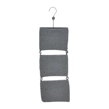 Imagem de ＫＬＫＣＭＳ Cesto suspenso para porta, organizador que economiza espaço para parede da sala de jantar, Cinza