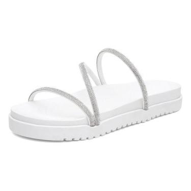 Imagem de Sandália Papete Feminino Casual Conforto C Strass Moda Verão - JCL STO