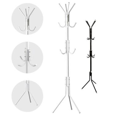 Imagem de Mancebo Cabideiro De Chão Porta Roupas 12 Ganchos Bolsa Casaco Chapéu 