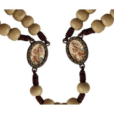 Imagem de 12 Terços de Madeira com 2 Faces Nossa Senhora do Carmo - SJO Artigos 