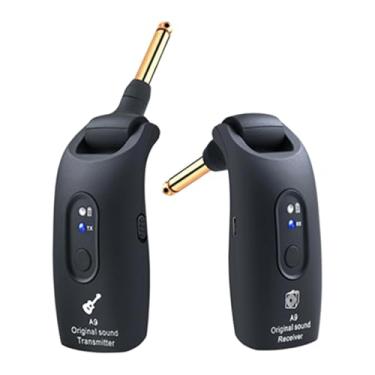 Imagem de menolana Transmissor e receptor para guitarra elétrica, plug and play sem fios, plugue giratório de 270 graus para prática e apresentações ao vivo, Preto