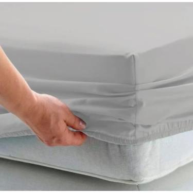 Imagem de Lençol Solteirão Avulso C/Elástico Percal 200 Fios 11 Cores (Cinza)