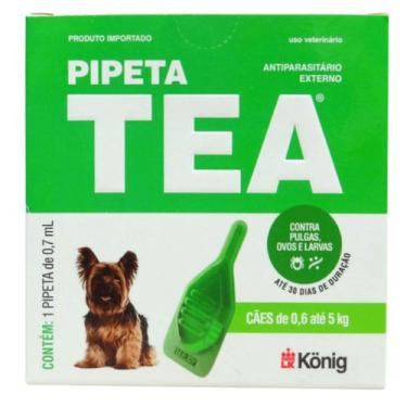 Imagem de Pipeta Tea 0,7ml Antiparasitário Contra Pulgas para Cães de 0,6 até 5 