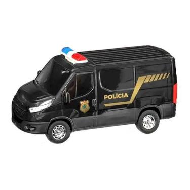 Imagem de Carro de Polícia Iveco Detalhes Realistas Abre Portas - Usual Brinqued