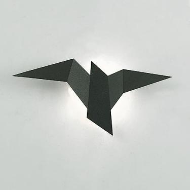 Imagem de Arandela de parede LED em metal com formato de pássaro origami, 2W, iluminação decorativa para interiores, ideal para corredores, salas de estar e paredes de fundo.