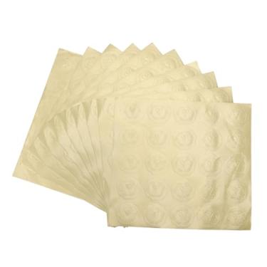 Imagem de Adesivos em relevo dourado vintage elegantes adesivos com selo autoadesivo para decorações de festa de aniversário de casamento Coração Trigo Padrão Papel 10 folhas 250 peças