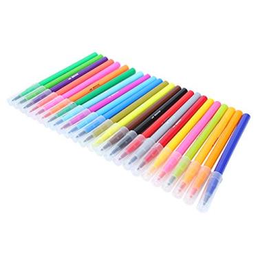 Imagem de Conjunto de marcadores de arte 12 18 24 36 48 cores Ponta macia Escova Canetas vibrantes, laváveis, não tóxicos e seguros, materiais de pintura para crianças, estudantes, (36)