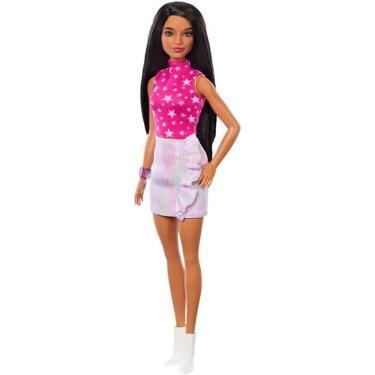 Imagem de Boneca Barbie Fashionistas Blusa Estrela Pink Saia Iridescente- Mattel