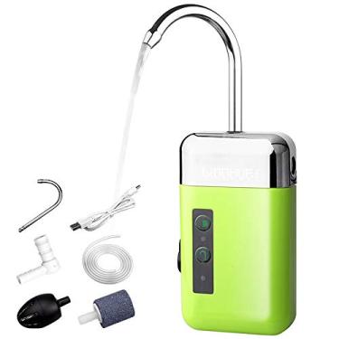 Imagem de Bomba de Ar Portátil 3-em-1 com Detecção Carregamento USB Automático Água Multifuncional Oxigênio Silenciosa para Pesca Iluminação LED Aerador Pedra e Tubo