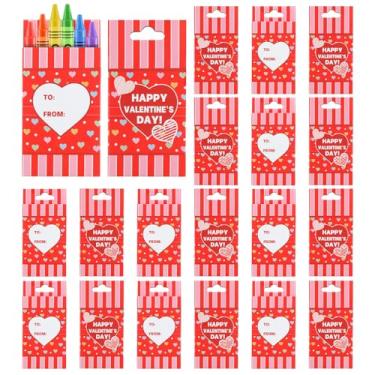 Imagem de Kosiz 46 caixas de giz de cera multicolorido para o dia dos namorados, troca de presente para sala de aula, prêmios, lembrancinhas de festa escolar, 6 cores em uma caixa