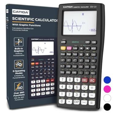 Imagem de CATIGA Calculadora científica com funções gráficas, vários modos com interface intuitiva, perfeita para cursos iniciantes e avançados, ensino médio ou faculdade, CS-121