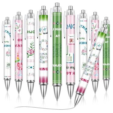 Imagem de Maitys 30 canetas esferográficas Mahjong, presente engraçado a granel para amantes de Mahjong, canetas esferográficas retráteis para mulheres e homens, aniversário, Natal, material de escritório