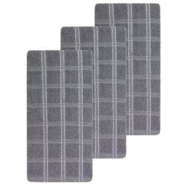 Imagem de Kit 3 Panos De Prato Camesa Chess 45 x 65 cm, Cinza