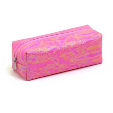 Imagem de Estojo Escolar KIT Liquid – Big, Retangular, Compartimento Unico, Cores Sortidas e Zíper Simples - Ideal para Canetas, Lapis e Material Escolar.