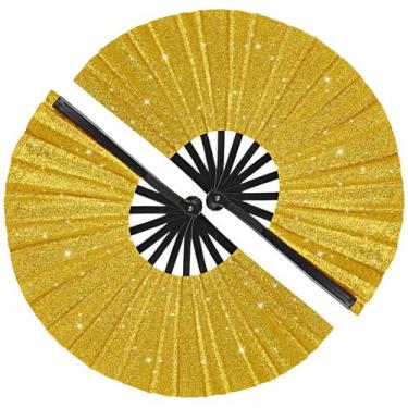 Imagem de Ventiladores de mão dobráveis Tkocisa Glitter for Line Dancing, pacote