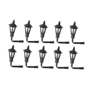 Imagem de oshhni Conjunto de 10 Mini Luminárias de Parede com Luz Branca para Decoração, Ideal para Micro Paisagens, Projetos DIY, Fotografia, Maquetes Ferroviárias e, Escala 1:150