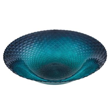 Imagem de Centro de Mesa Decorativo de Vidro Shield Azul Degradê 40x9,5cm Wolff