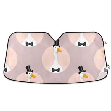Imagem de Chapéus de gansos elegantes pára-sol cor de pele para para-brisa de carro capa de para-brisa automotiva retrátil universal protetor solar M, 139,7 cm x 70,1 cm