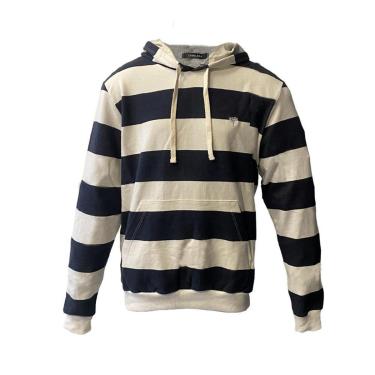 Imagem de Suéter Cavalera Canguru Listras Preto-Masculino