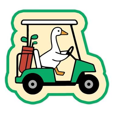 Imagem de Patch de carrinhos de golfe de 7,6 cm engraçado de ganso bobo, vai jogar golfe, amantes de esportes de golfistas, aplique de tecido bordado com ferro em/costurado, adesivos para caminhoneiro, roupas